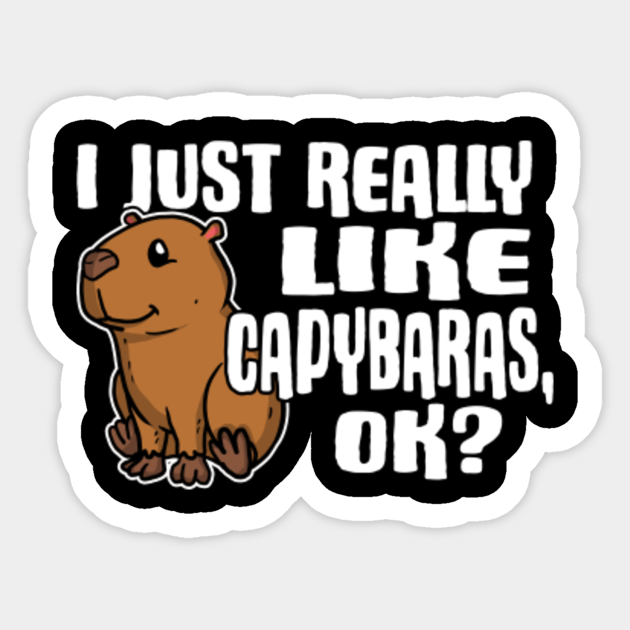 Cute I Just Really Like Capybaras Ok T Idea Capybara Sticker Teepublic